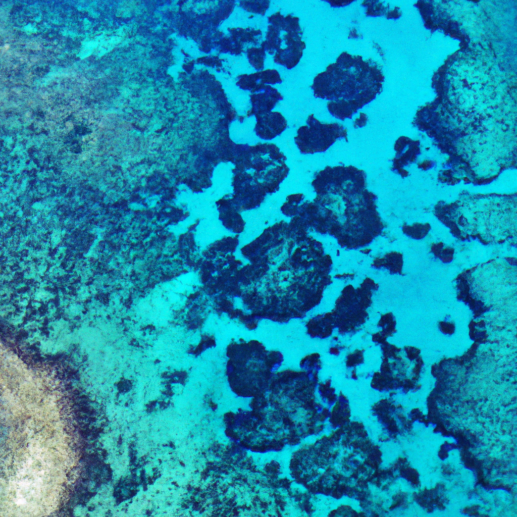 Lagon de Mayotte avec motifs coralliens, vue minimaliste