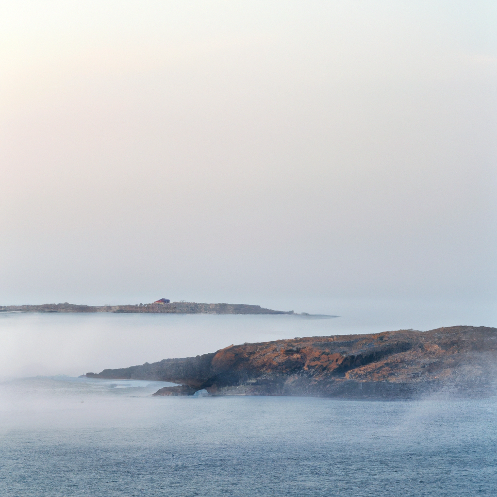 Côte brumeuse, composition minimaliste